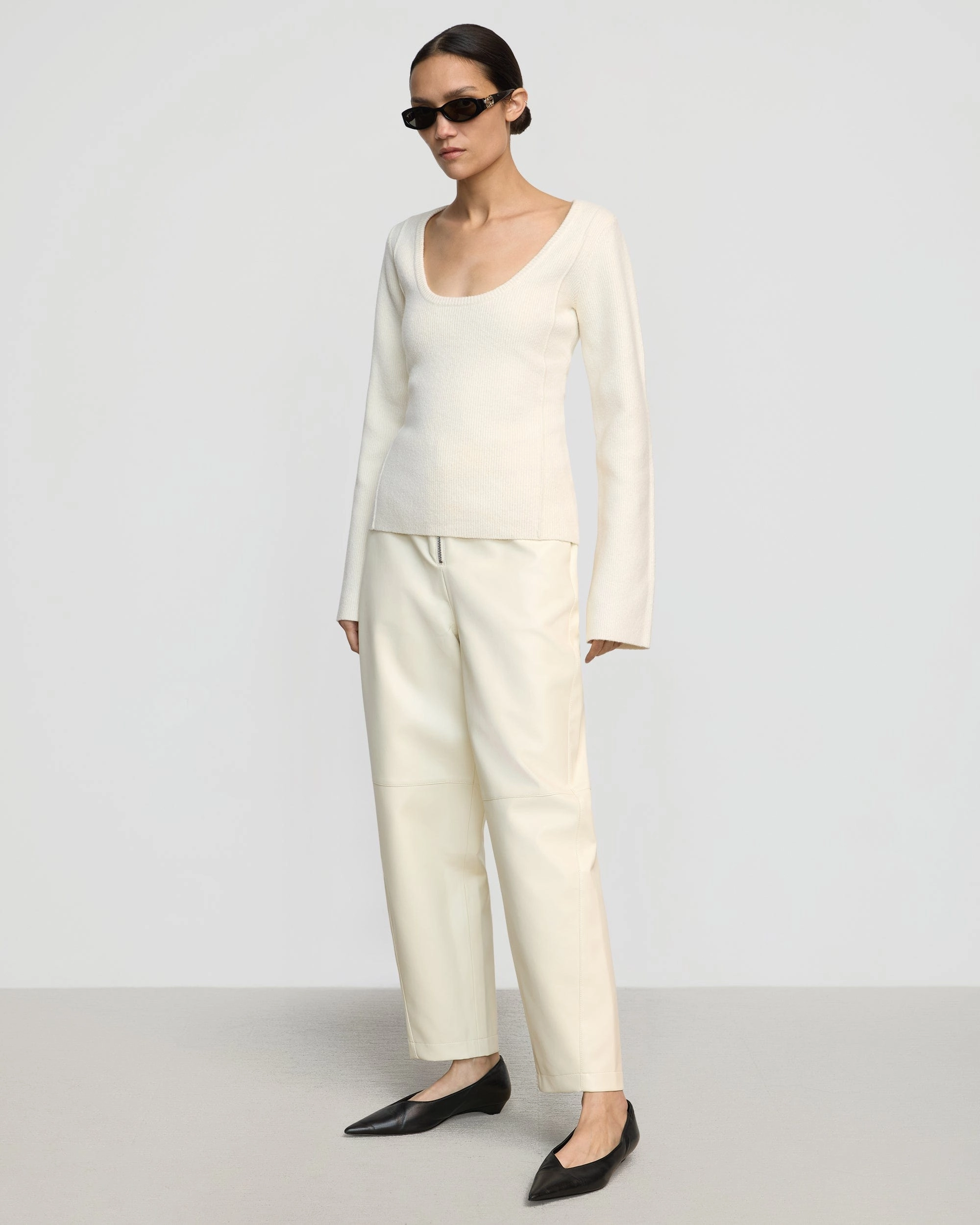 Camilla Seam-Detail Scoop-Neck Sweater Compact TravelFriendly Design