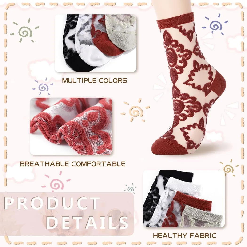 Campsis Women Sheer Socks Sheer Ankle Socks for Women and Girls