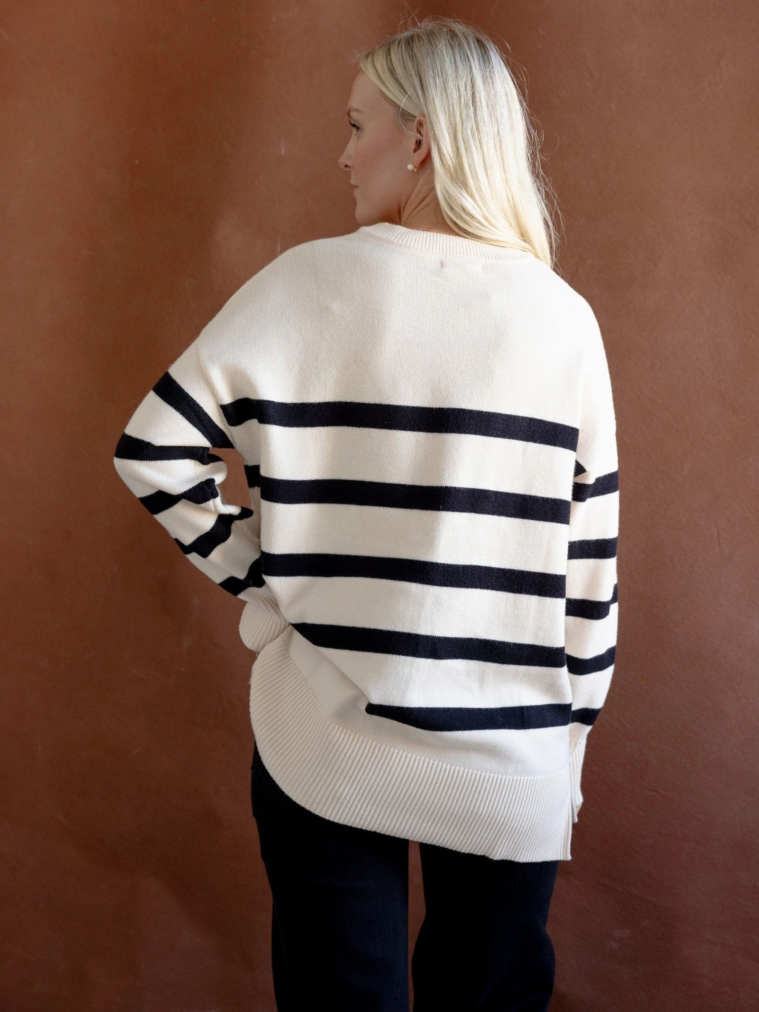 Cape Stripe Knit Ivory Workday Fit Airflow Optimized