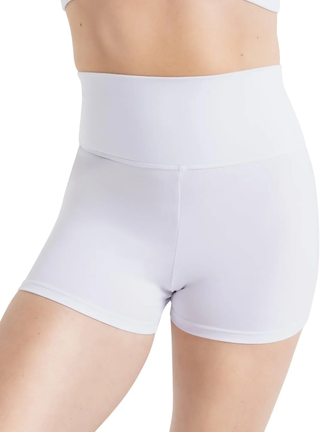 Capezio Women's High Waisted Shorts White