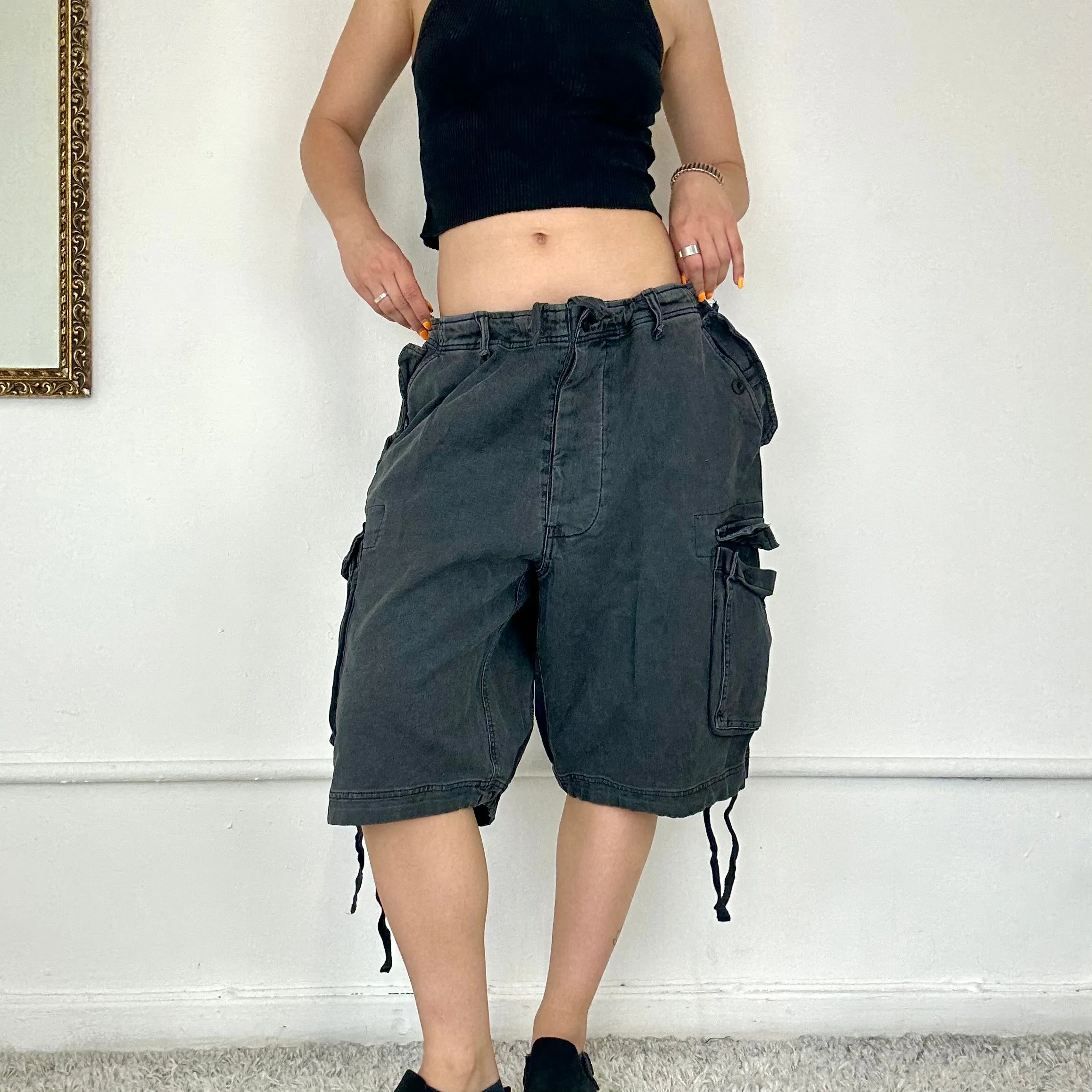 cargo denim shorts