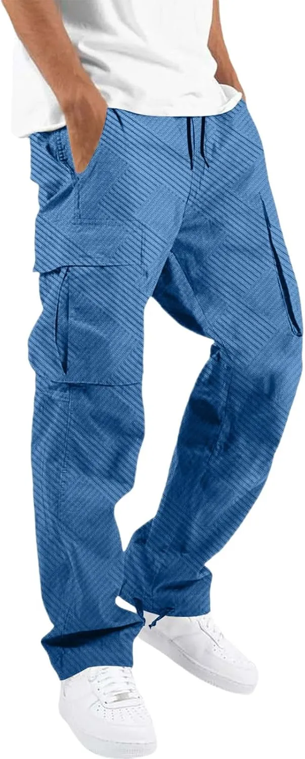 Cargo Pants for Men Baggy Cargo Joggers Men Dark Blue Dress Pants for Black White Truwek Casual Relaxed Fit Travel Relaxed Fit Jeans