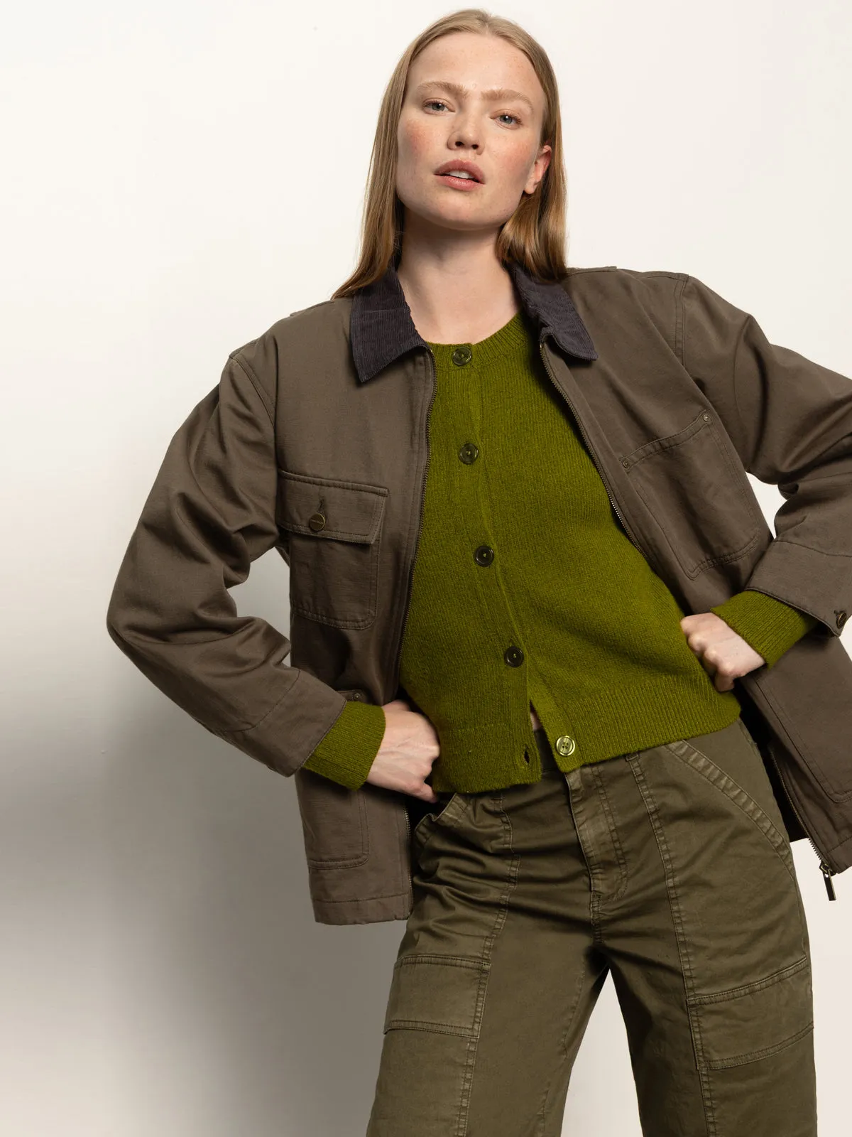Odor Resistant Treatment YKK Zipper Hardware Barn Jacket Burnt Olive