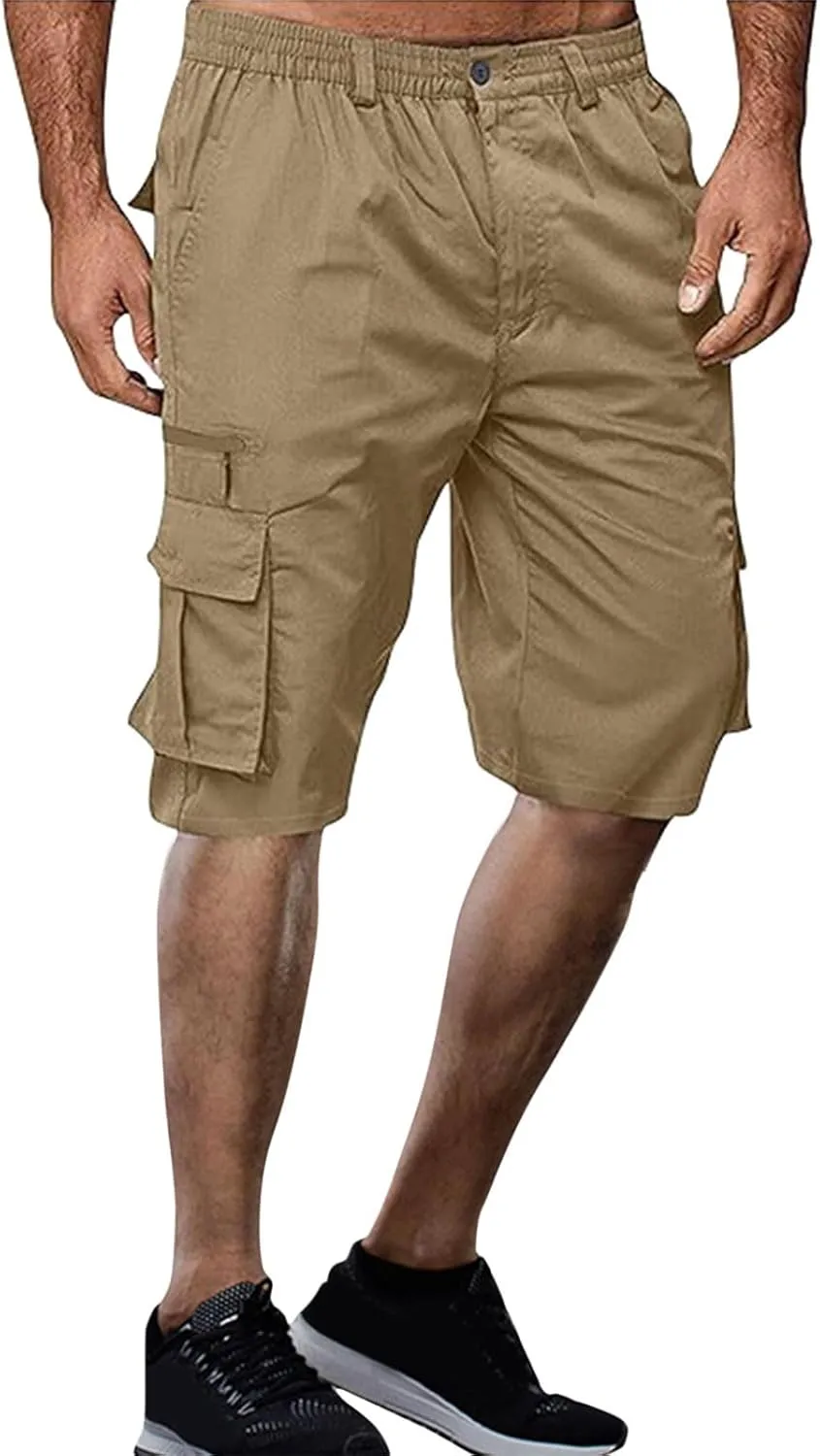 Cargo Shorts for Men Casual Bermuda Shorts Loose Hiking Shorts Outdoor Beach Running Athletic Shorts