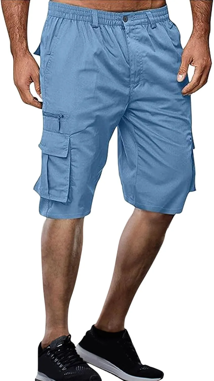Cargo Shorts for Men Casual Bermuda Shorts Loose Hiking Shorts Relaxed Fit Beach Running Athletic Shorts