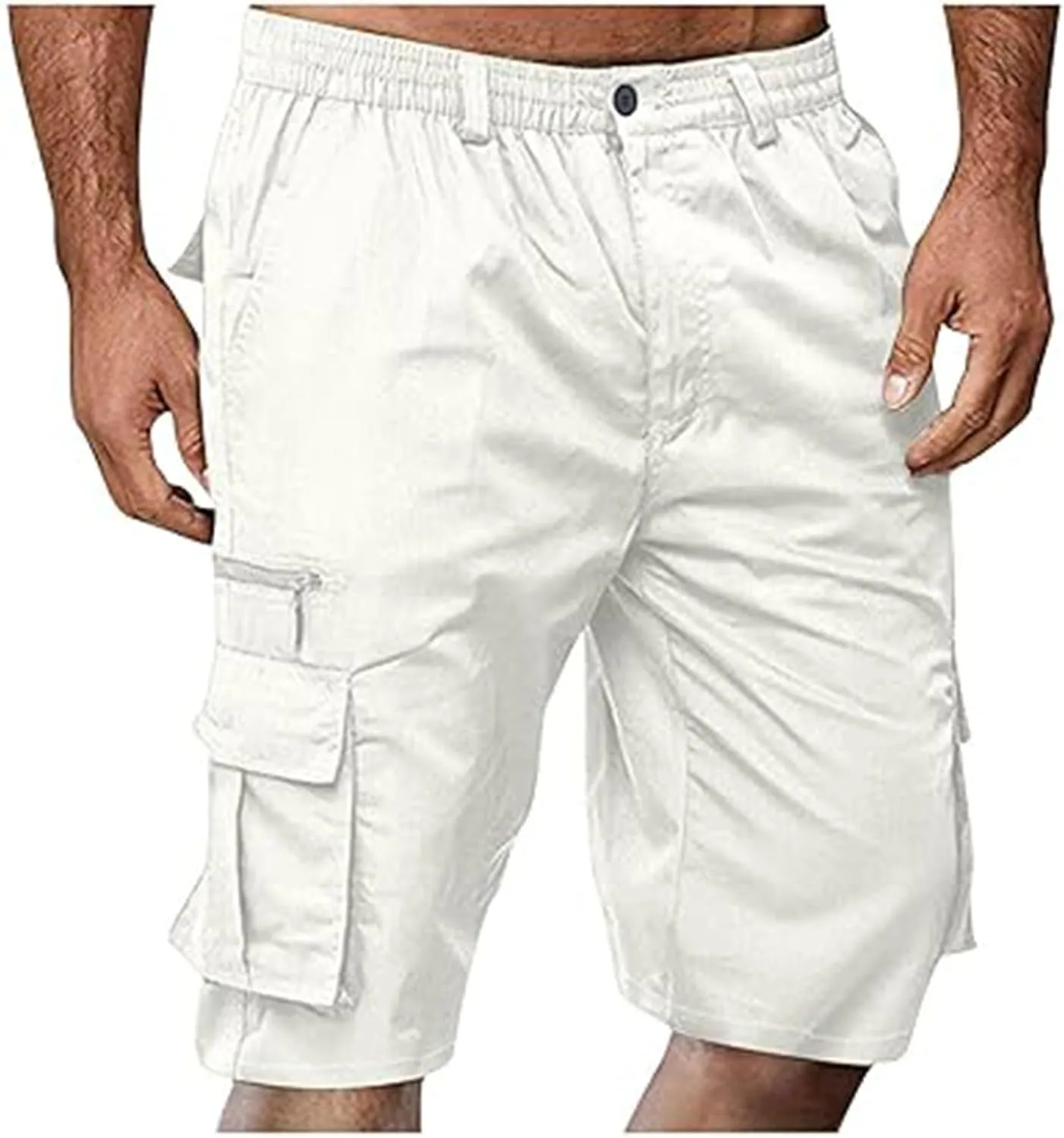 Cargo Shorts for Men Casual Summer Trendy Shorts Outdoor Work Shorts Lightweight Loose Fit Athletic Solid Shorts