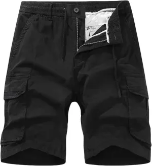 Cargo Shorts for Men Multi-Pockets Casual Work Shorts Solid Color Lightweight Hiking Shorts for Camping Hiking