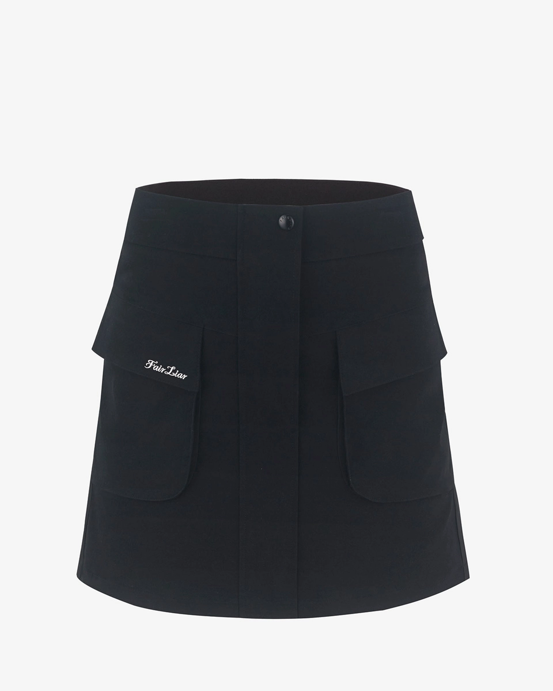 Abstract Motif Urban Fashion Cargo Flared High Waist Skirt