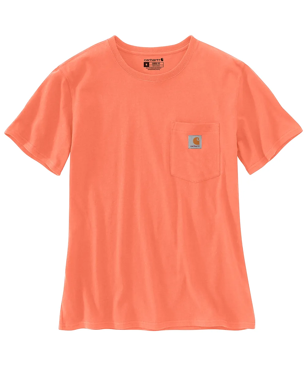 Carhartt Women's K87 Short Sleeve Pocket Tee - Electric Coral