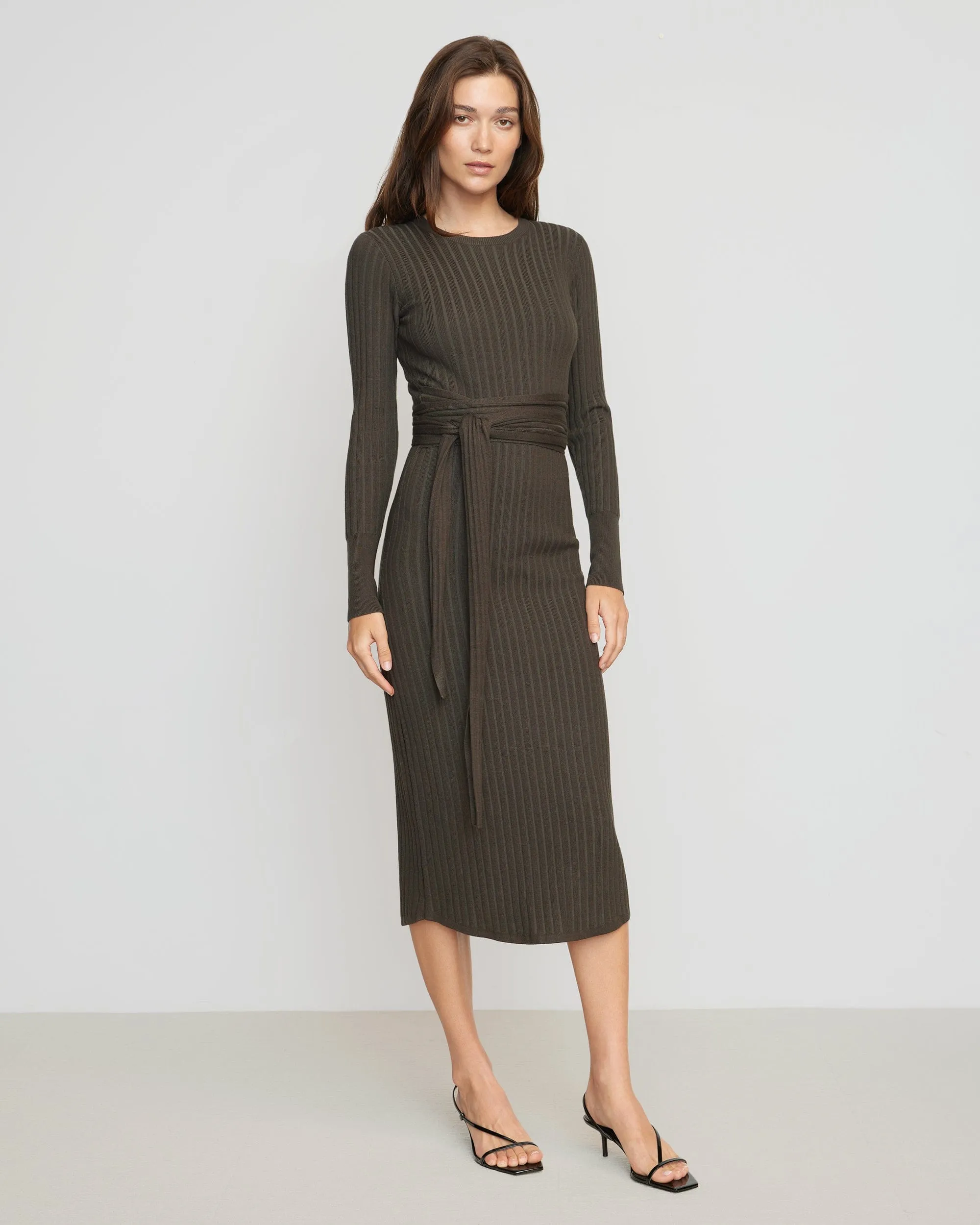 Natural Layers Carmen Tie-Front Ribbed Dress