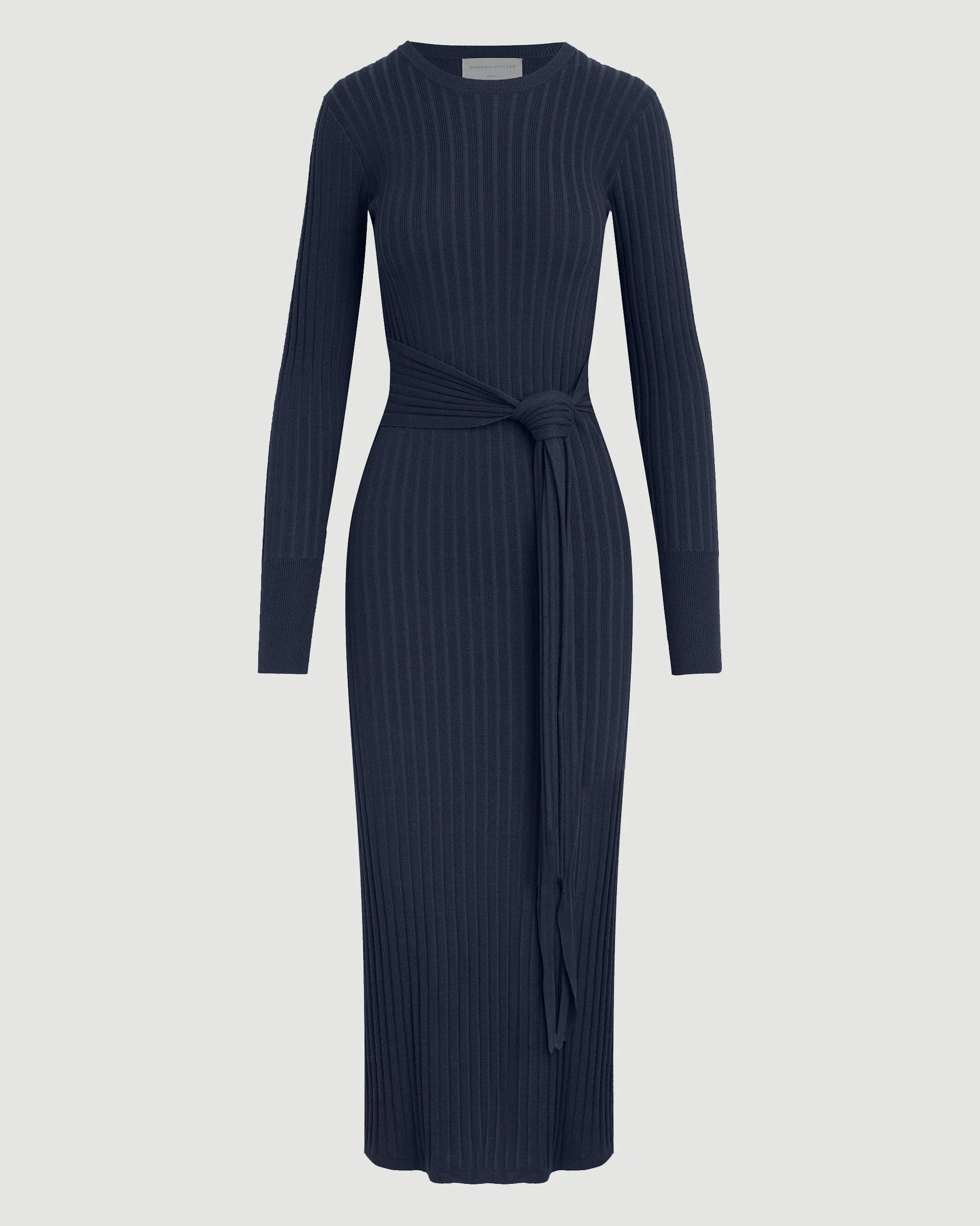 Carmen Tie-Front Ribbed Dress (Petite) Cozy Cut Heritage-Brand
