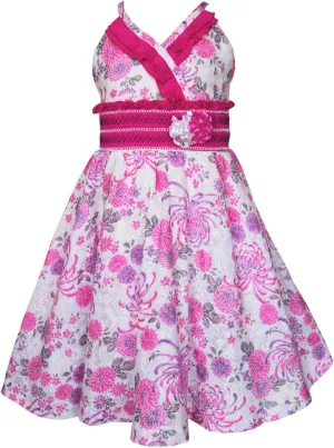 Carouselwear Girls Fireworks Twirly Summer Ruffled Pink Dress