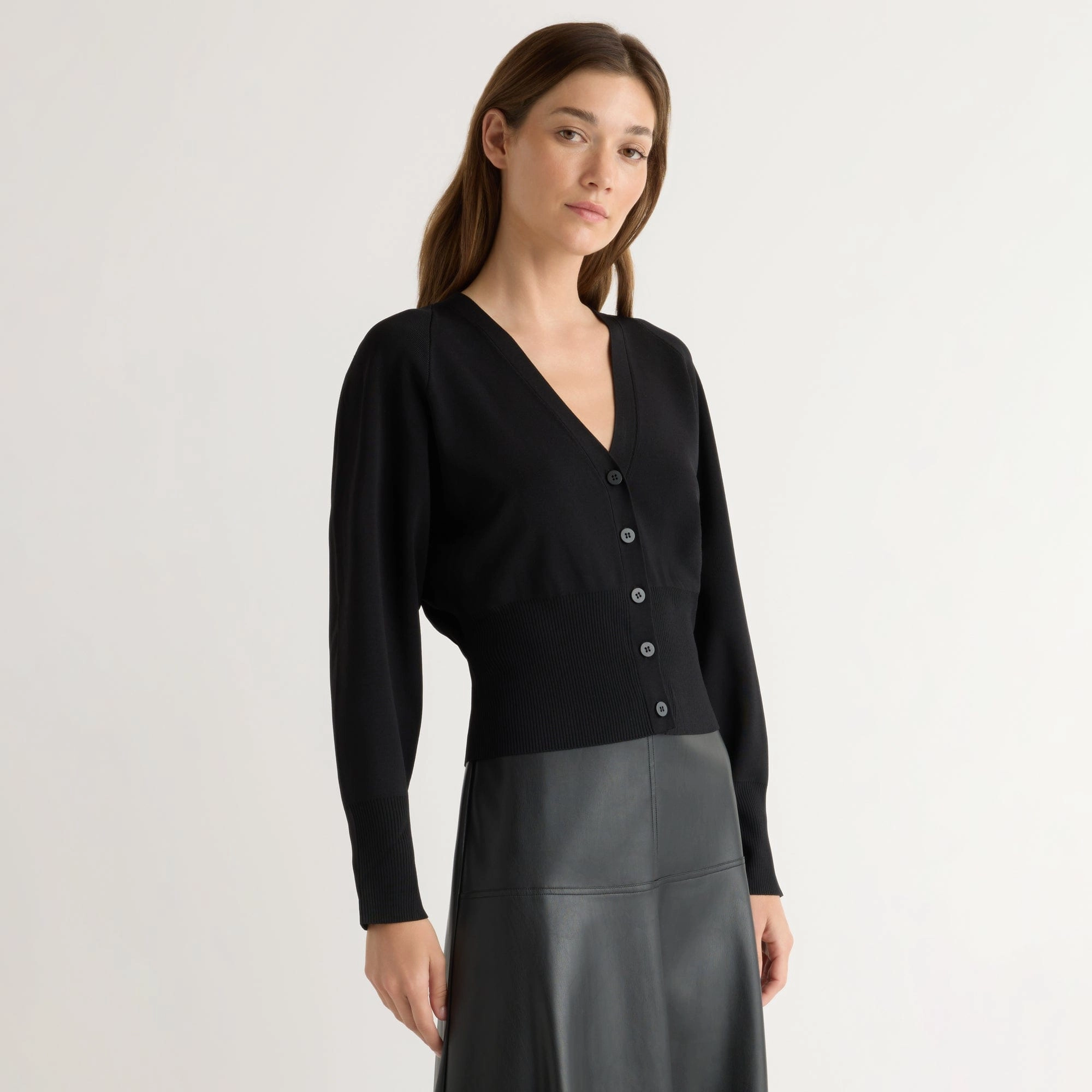 Eco Dye Process Breathable knit Carson Button-Front Cardigan
