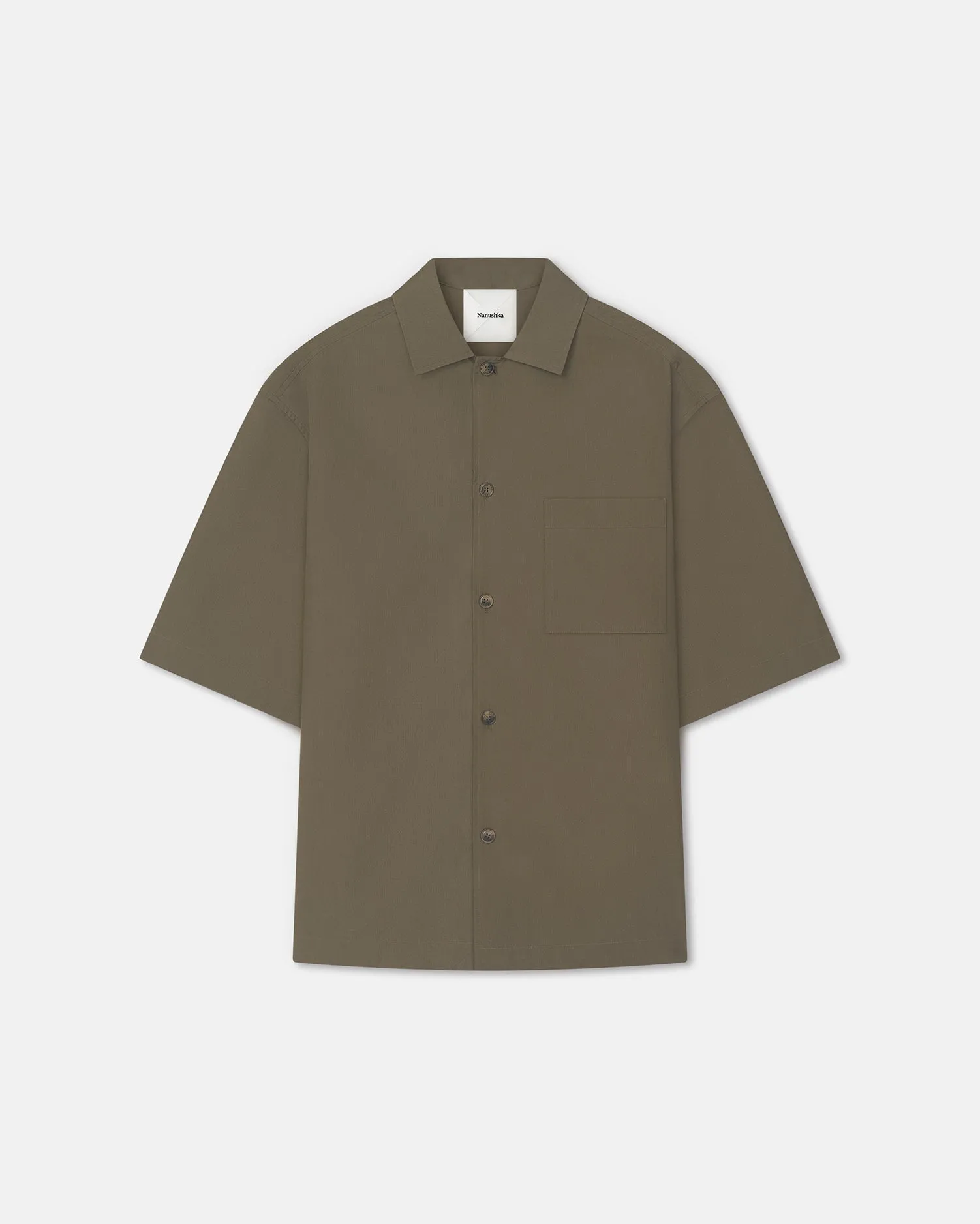 Caspian - Heavy Poplin Shirt - Uniform Green Minimal Design