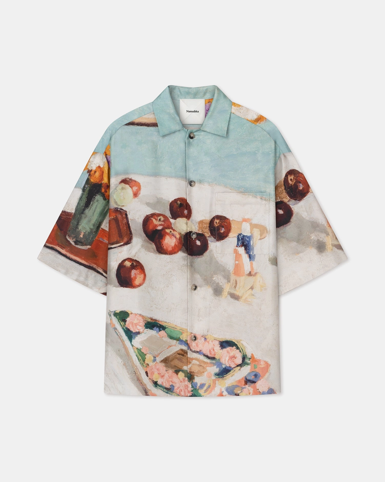 Caspian - Printed Silk Twill Shirt - Gingerbread Heart Vintage Hoodie Reflective Trim