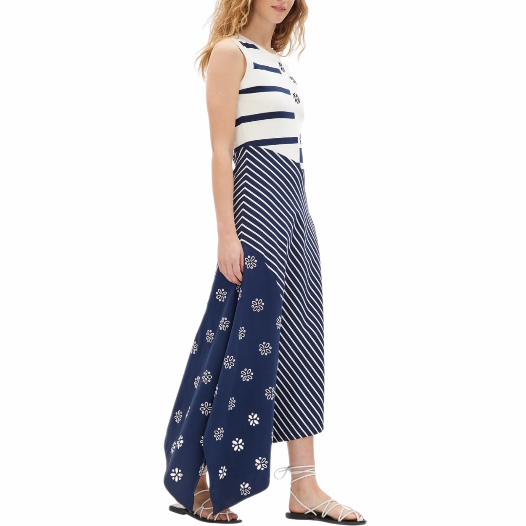 Rooftop-Event Sleeve Light Cassidy Patchwork Dress