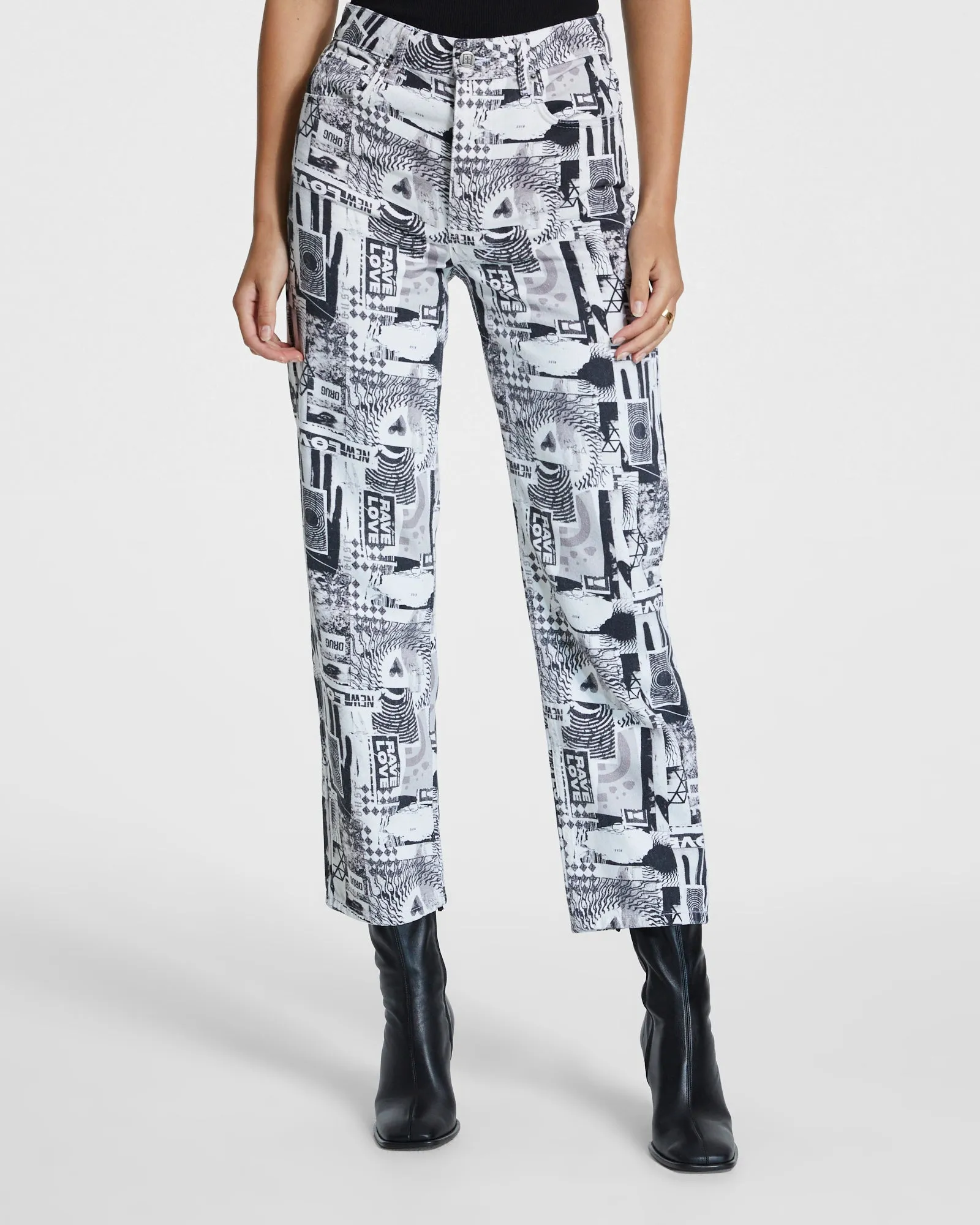 BROOKLYN JEAN PURE LOVE B&W Perfect Waist Durable piece