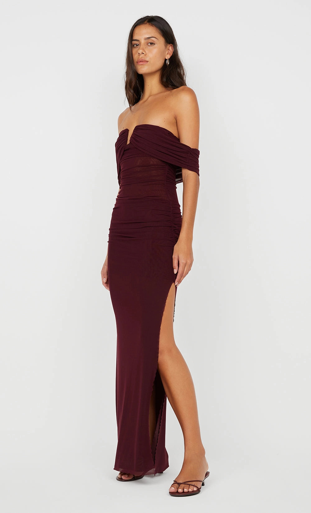 POPPY GATHERED MAXI DRESS - PLUM Sophisticated Waist
