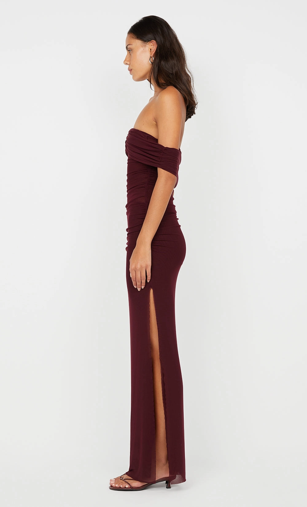 Dressy Glow POPPY GATHERED MAXI DRESS - PLUM
