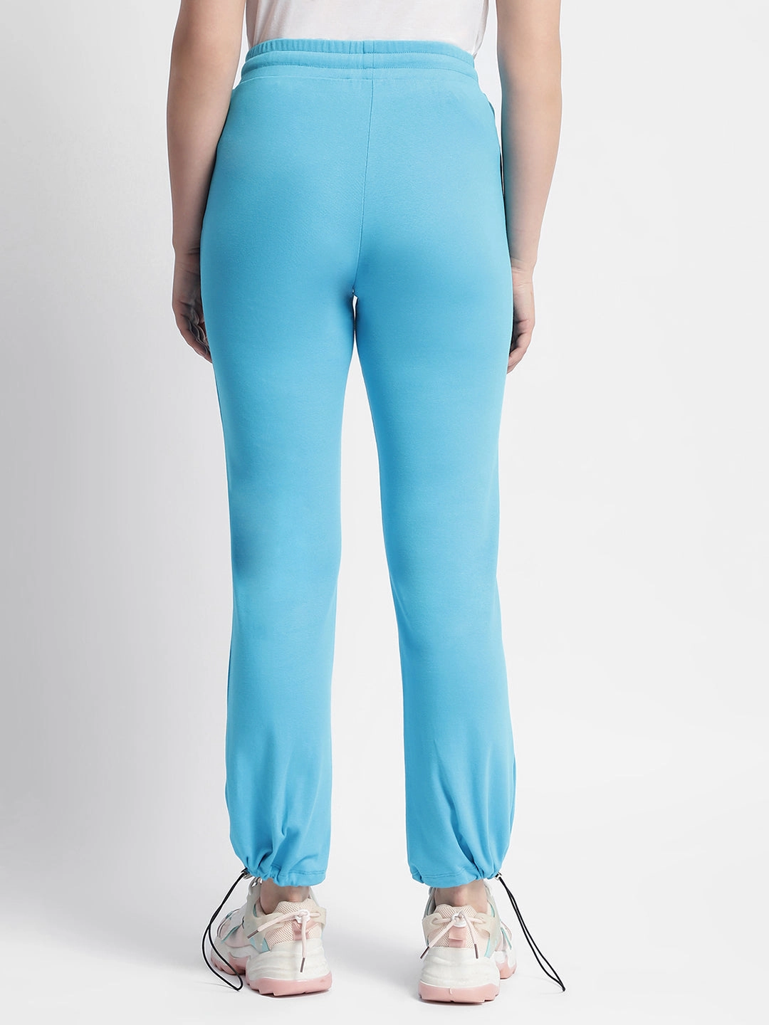 breath easy Smart Utility mSECRET Solid Blue Mid Rise Track Pants
