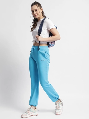 AbrasionResistantFabric mSECRET Solid Blue Mid Rise Track Pants