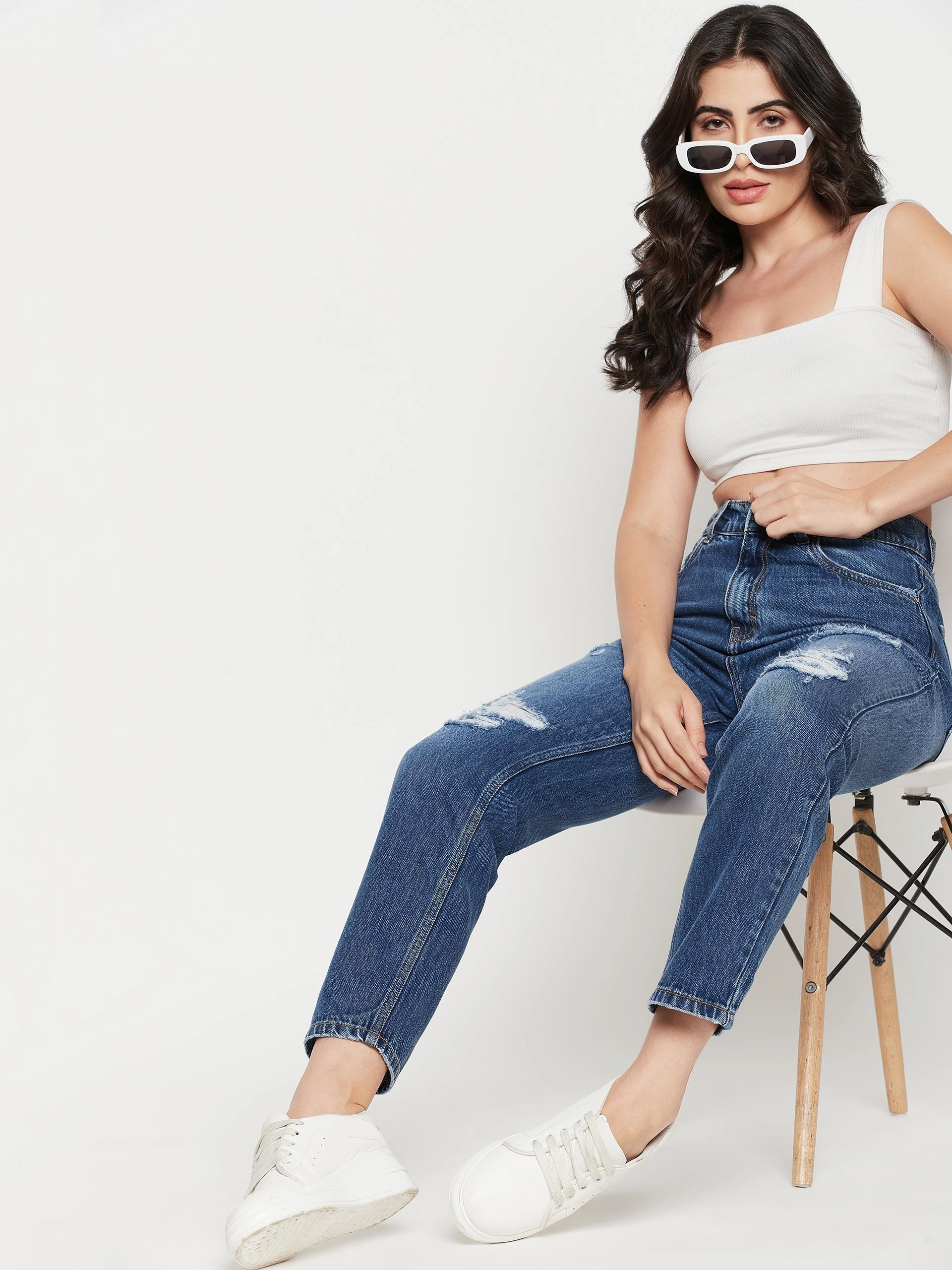 Smart Utility Comfy Wear Madame Midblue Denim