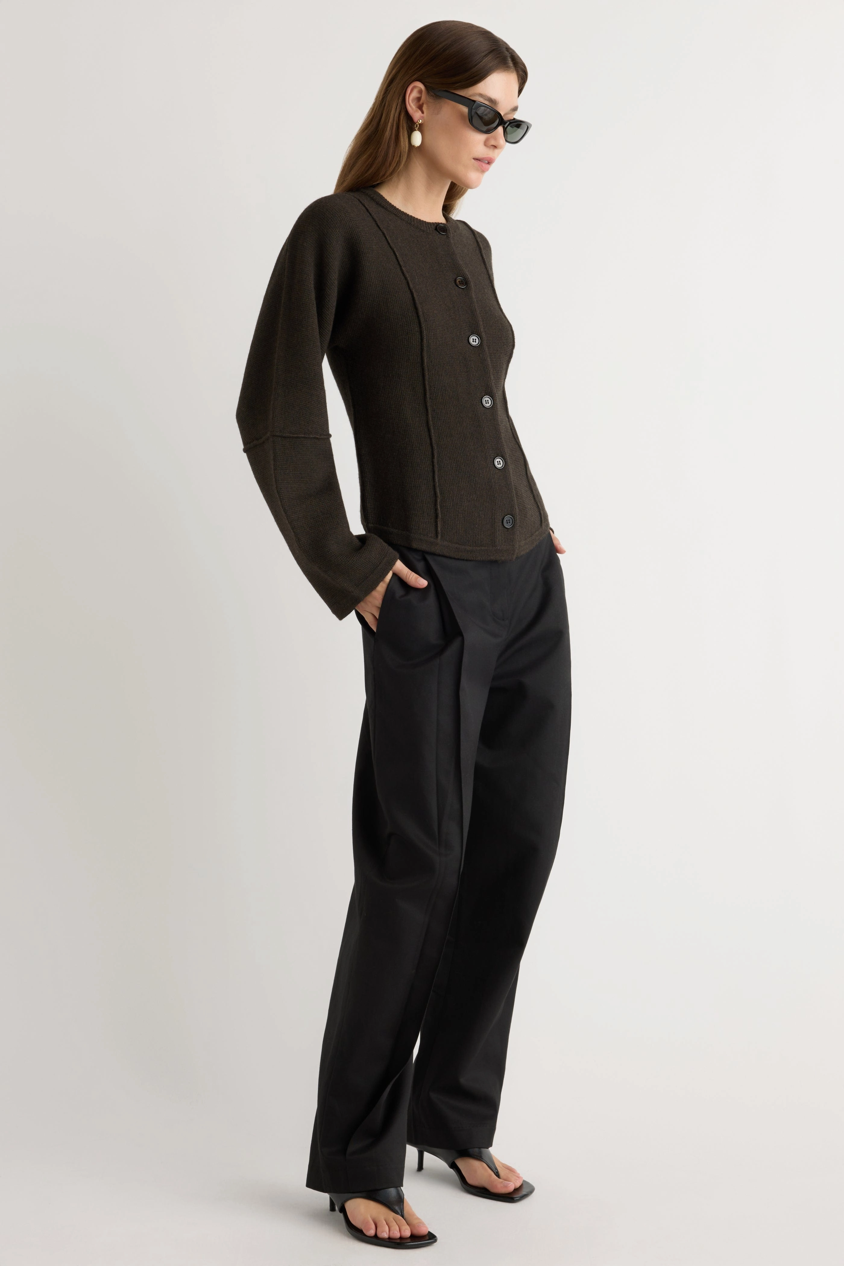 Wren Exposed-Seam Cardigan Knitted Comfort
