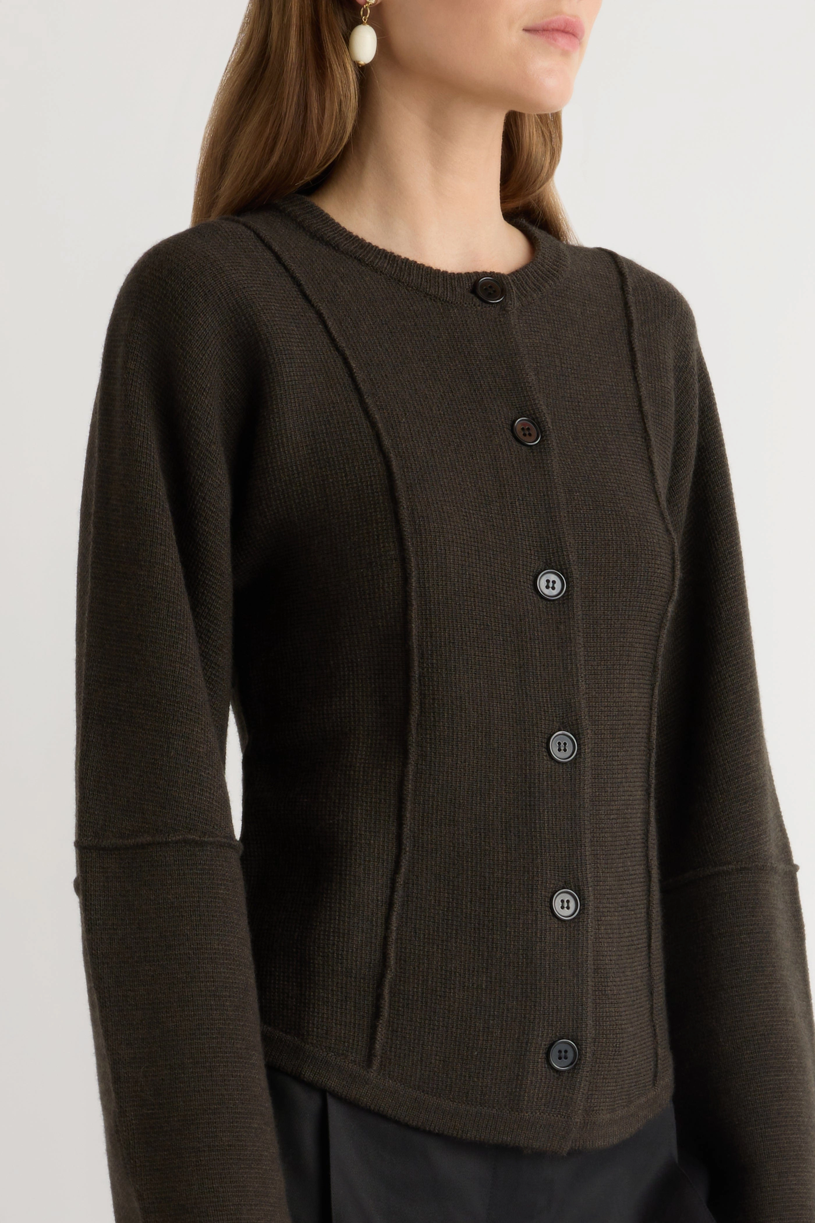Wren Exposed-Seam Cardigan Temperature Regulating Fabric