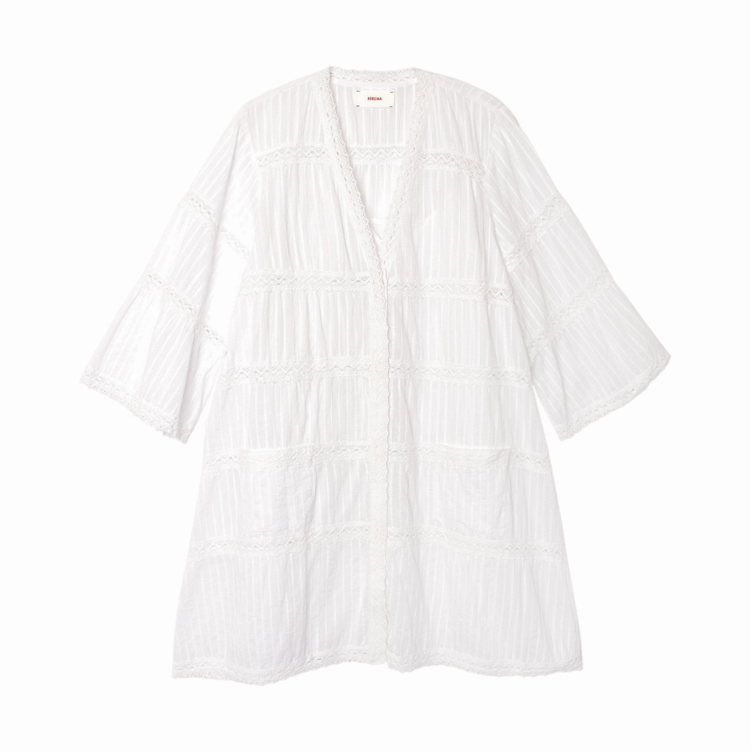 Flexible Cut Work Vibe White Frida Dress