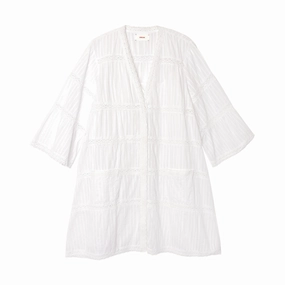 Flexible Cut Work Vibe White Frida Dress