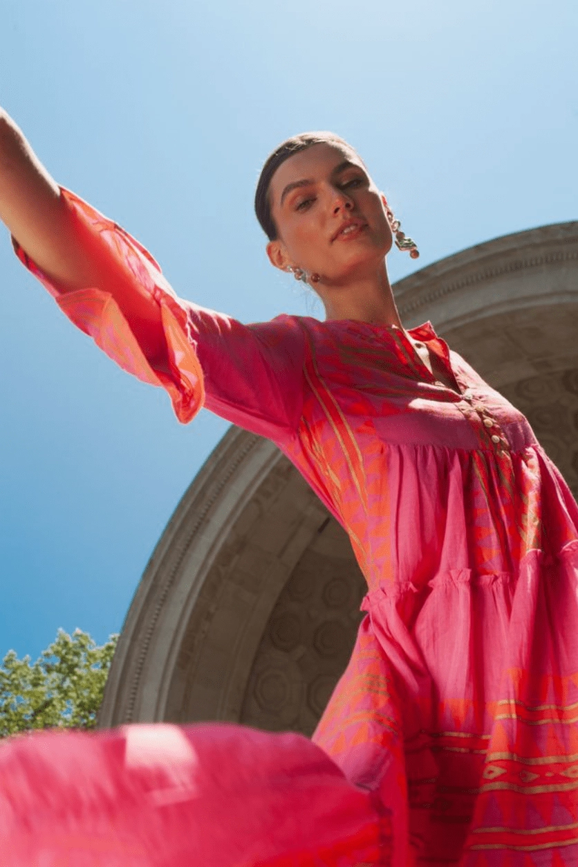 Trend Texture Airy Feel Catalina Long Dress Fuchsia