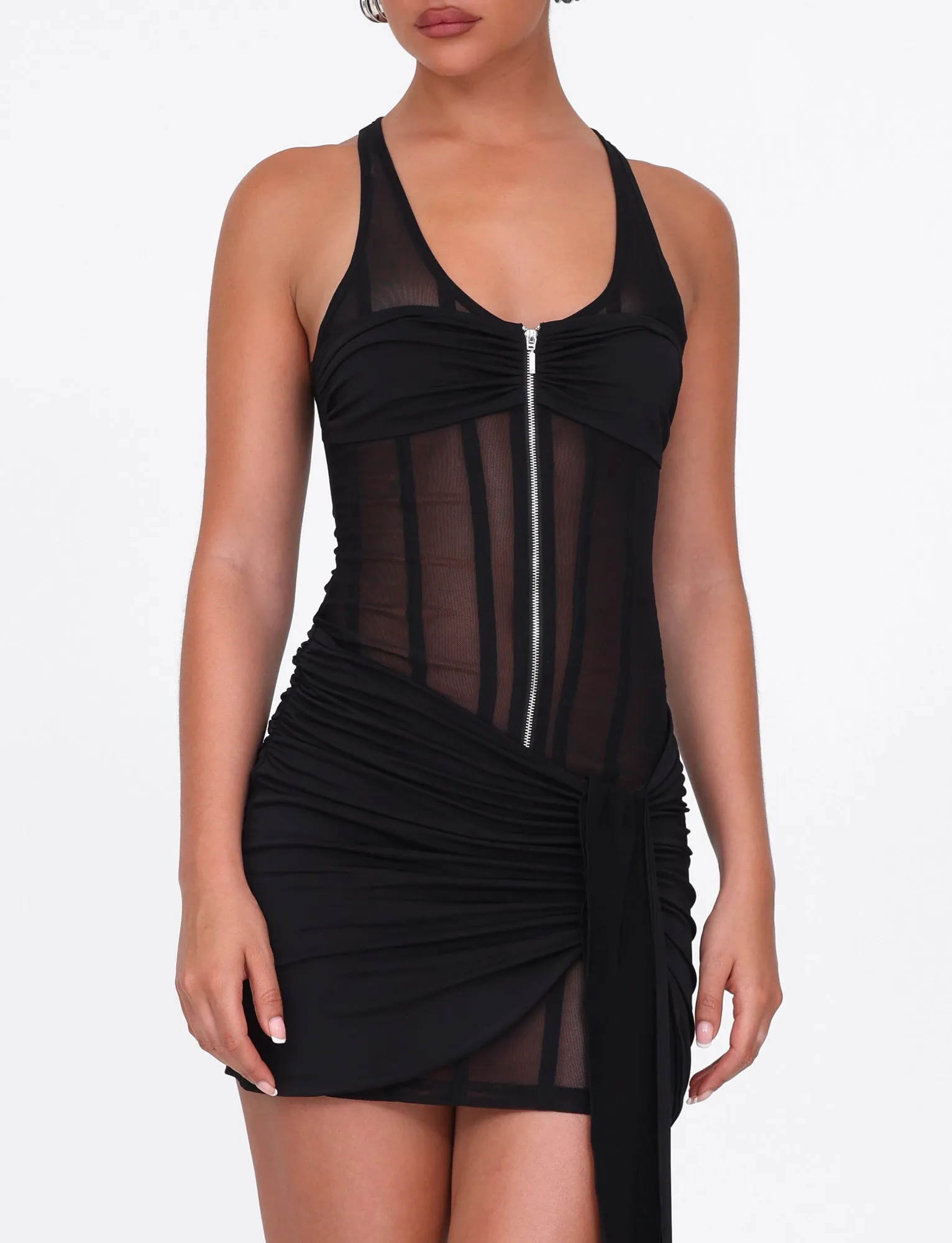 Easy Drape CATERINA MINI DRESS - BLACK