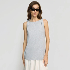 VentilatedArmholes WaffleWeave Catrina Twist-Shoulder Sleeveless Tee