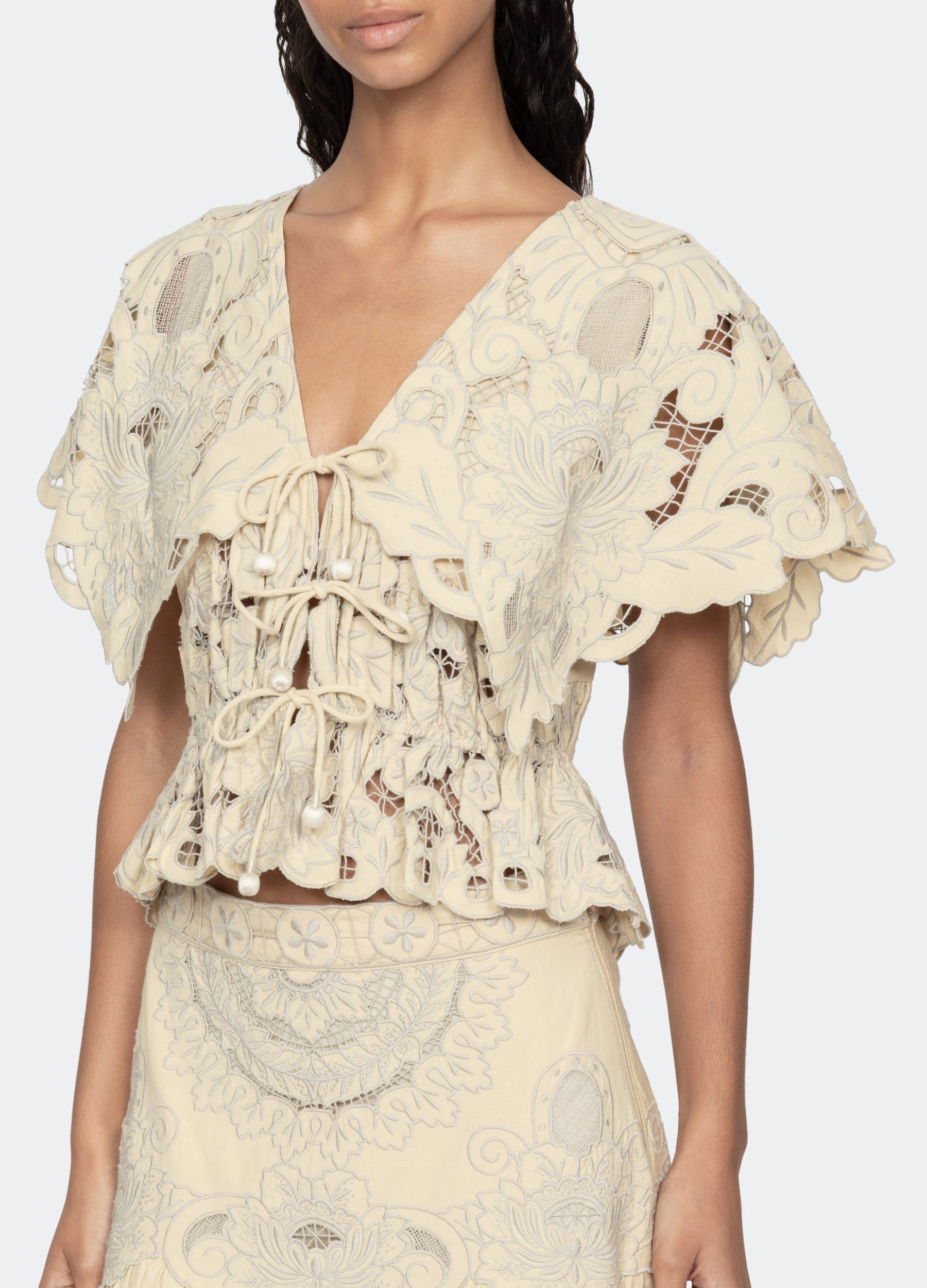 PortableOption Elasticated Hem Ceci S/S Top