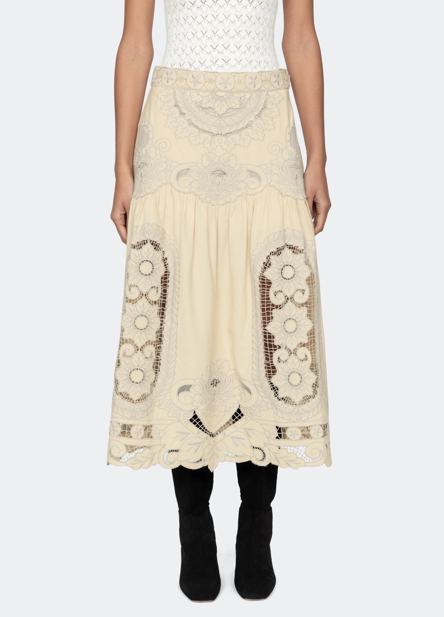 Ceci Skirt Double Needle Stitching