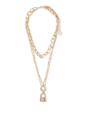 Cecilia Padlock Multi Chain Necklace
