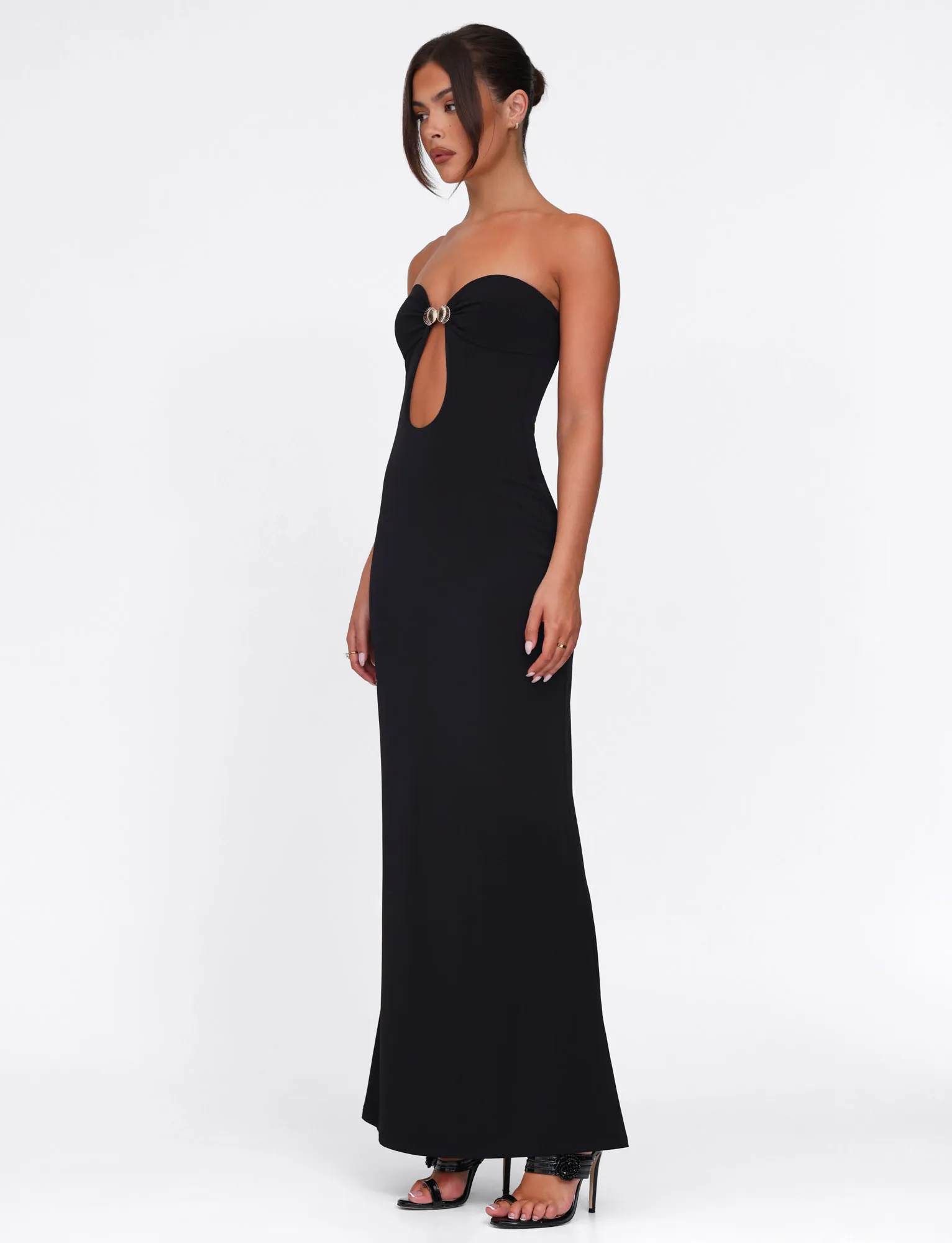 CECILY MAXI DRESS - BLACK Light Volume