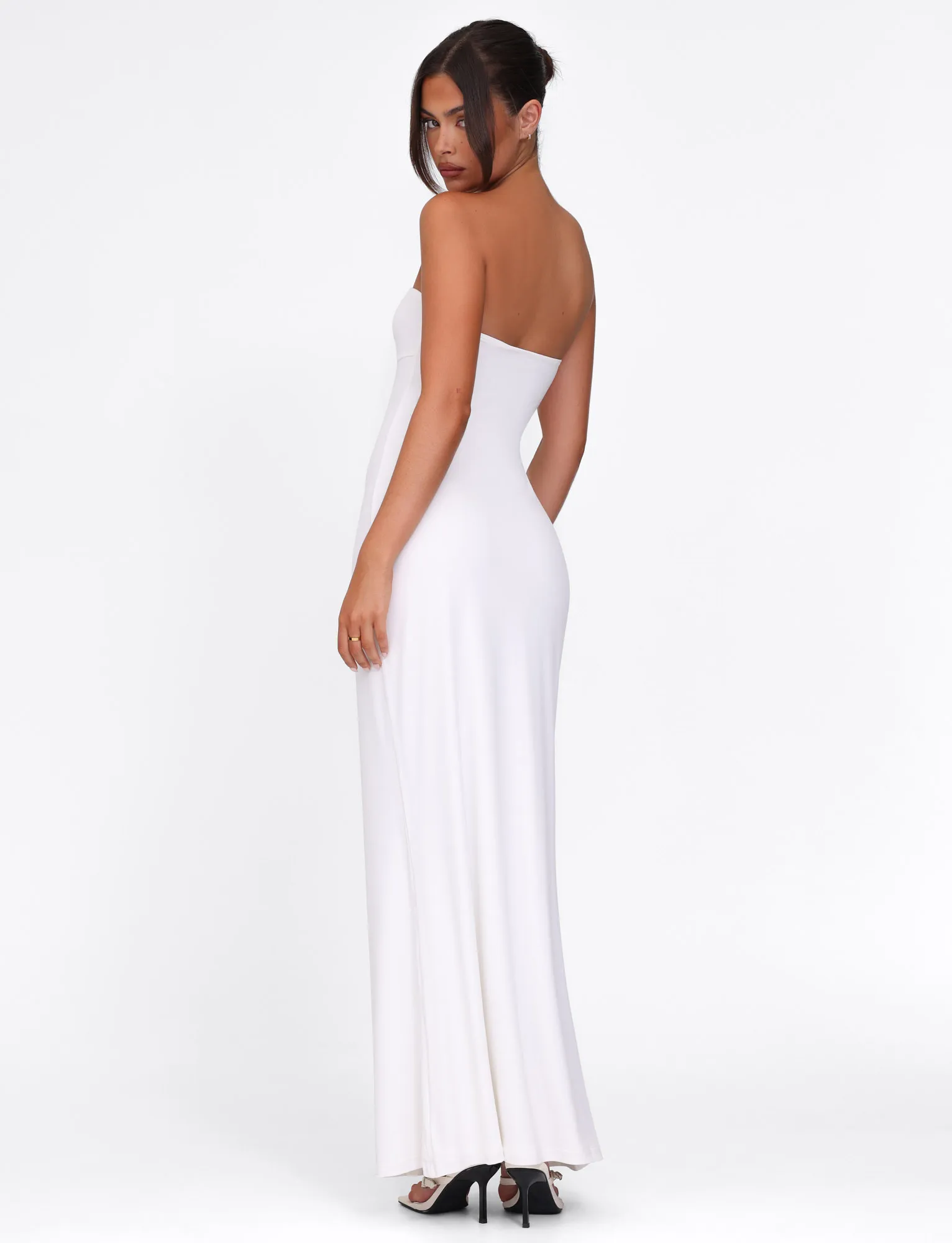 CECILY MAXI DRESS - WHITE Sporty-Look Draped-Style