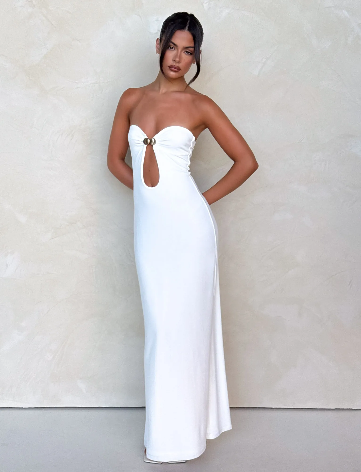 Work-Ready Look CECILY MAXI DRESS - WHITE