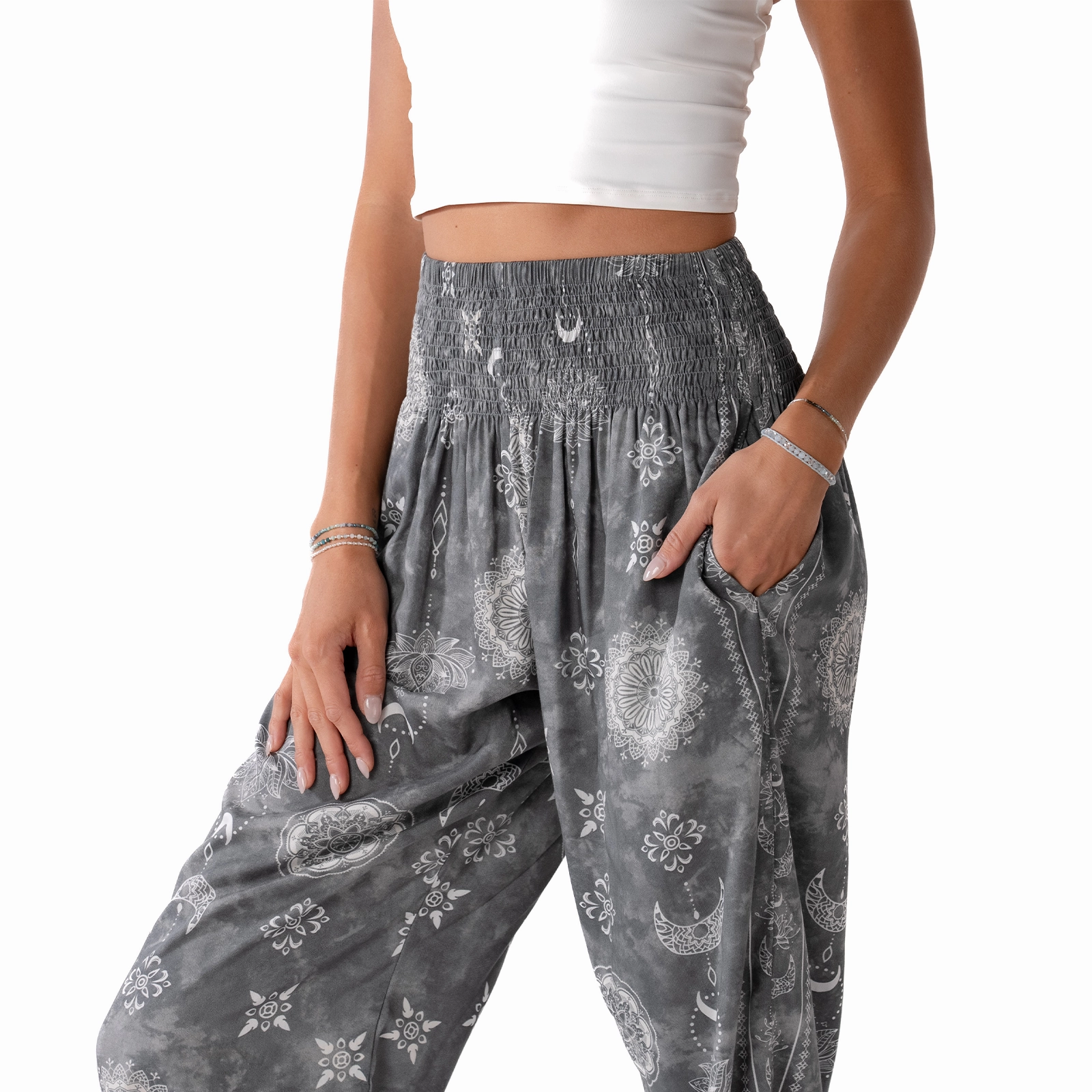 Celestial Grey Harem Pants EcoFriendlyMaterials
