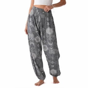 Adventure Ready Breathable Weave Fabric Celestial Grey Harem Pants