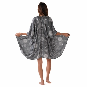 Celestial Grey Kimono MicrofiberTech ContrastStitching