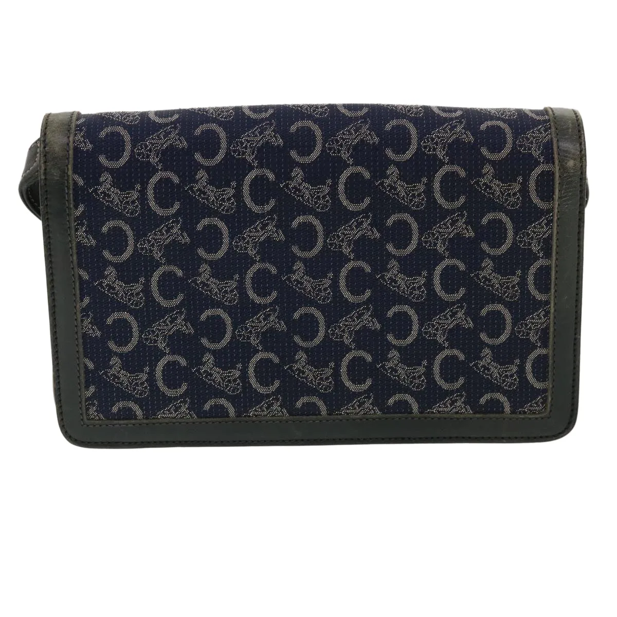 CELINE C Macadam Canvas Shoulder Bag Navy 33902