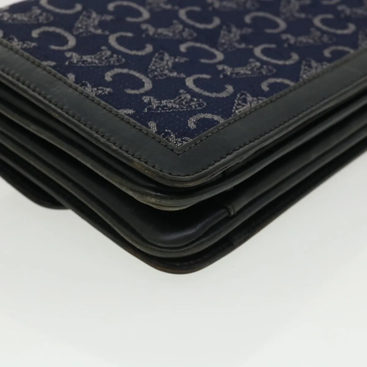 CELINE C Macadam Canvas Shoulder Bag Navy 33902