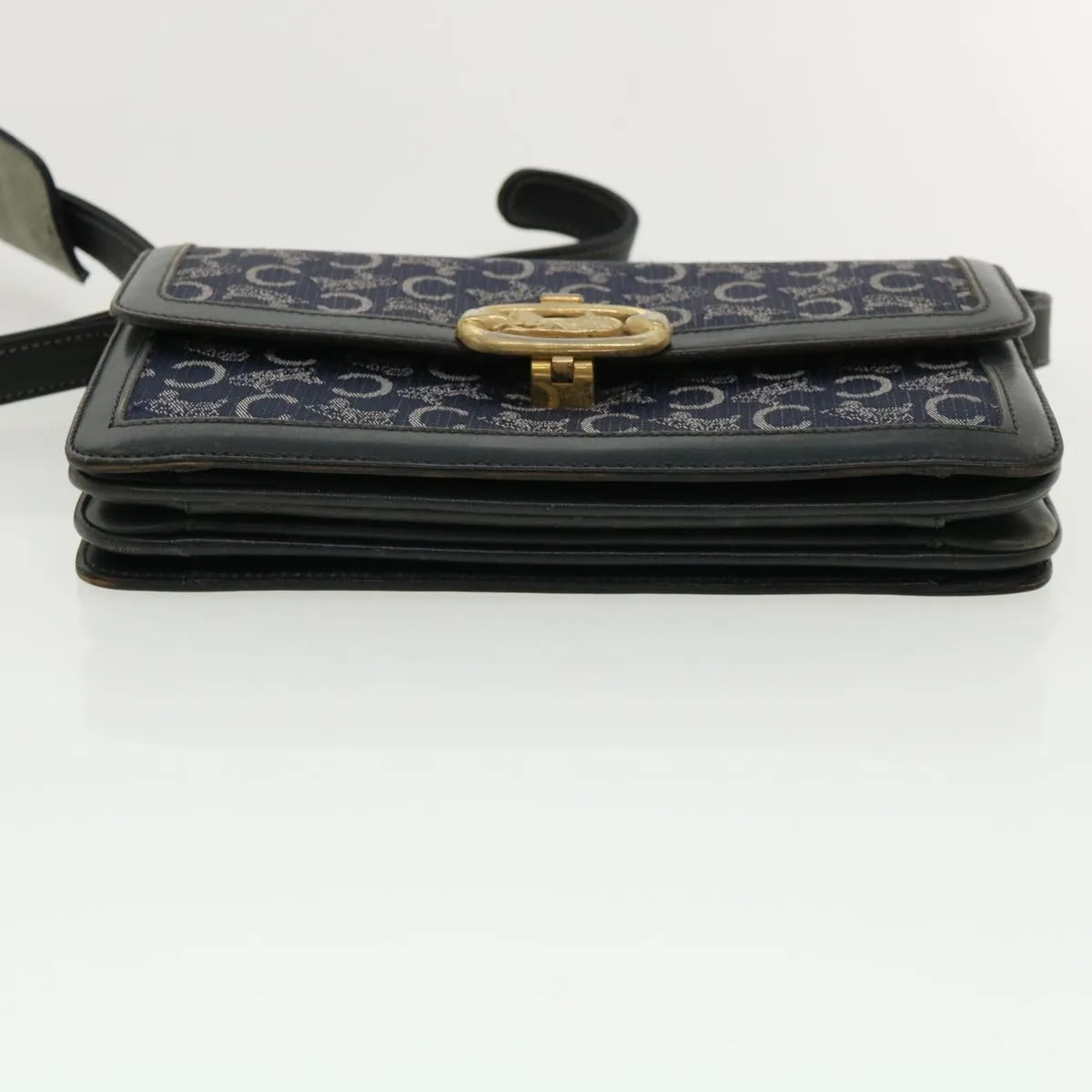 CELINE C Macadam Canvas Shoulder Bag Navy 33902