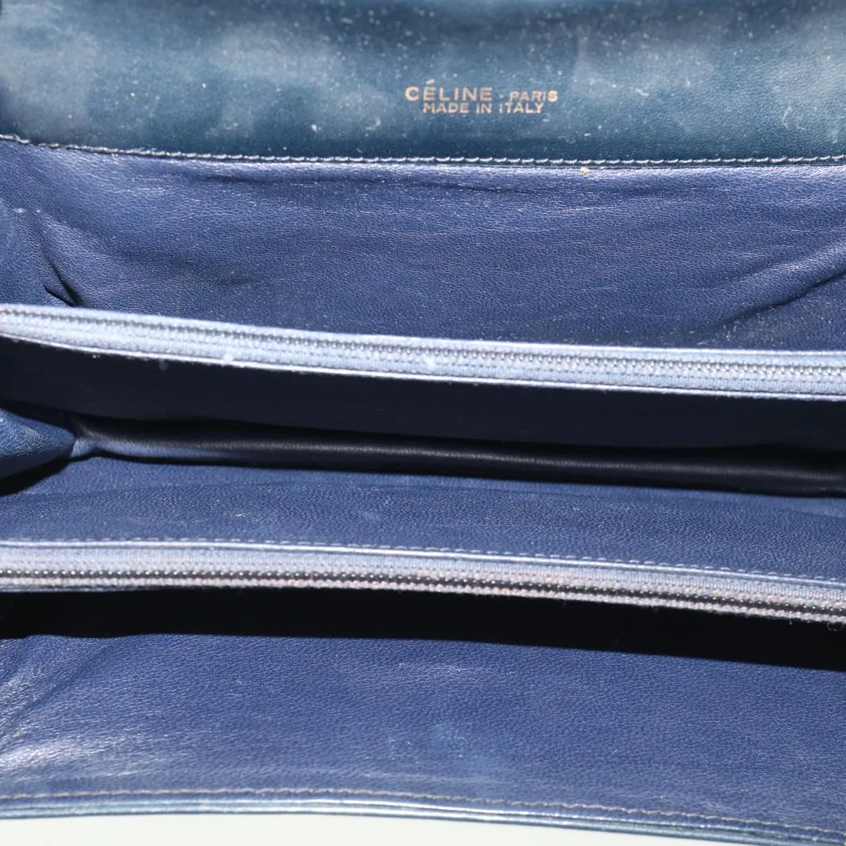 CELINE C Macadam Canvas Shoulder Bag Navy 33902
