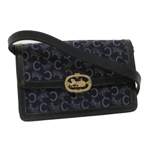 CELINE C Macadam Canvas Shoulder Bag Navy 33902