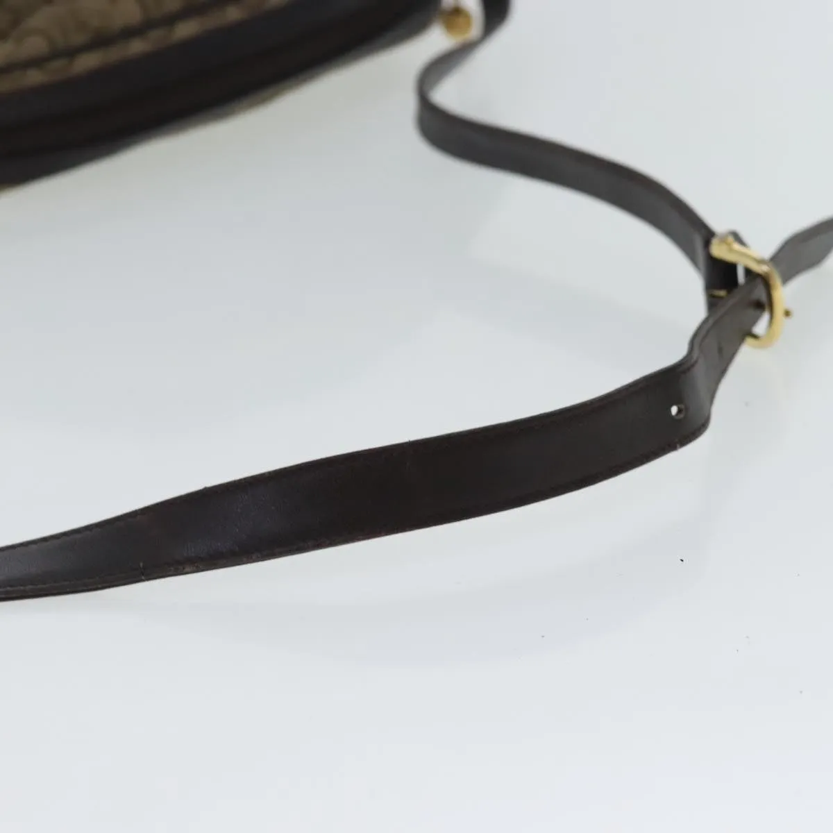 CELINE C Sulky Shoulder Bag Beige Dark Brown Gold bs19149