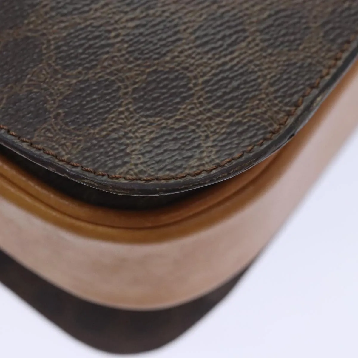 CELINE Macadam Canvas Shoulder Bag PVC Brown bs18084