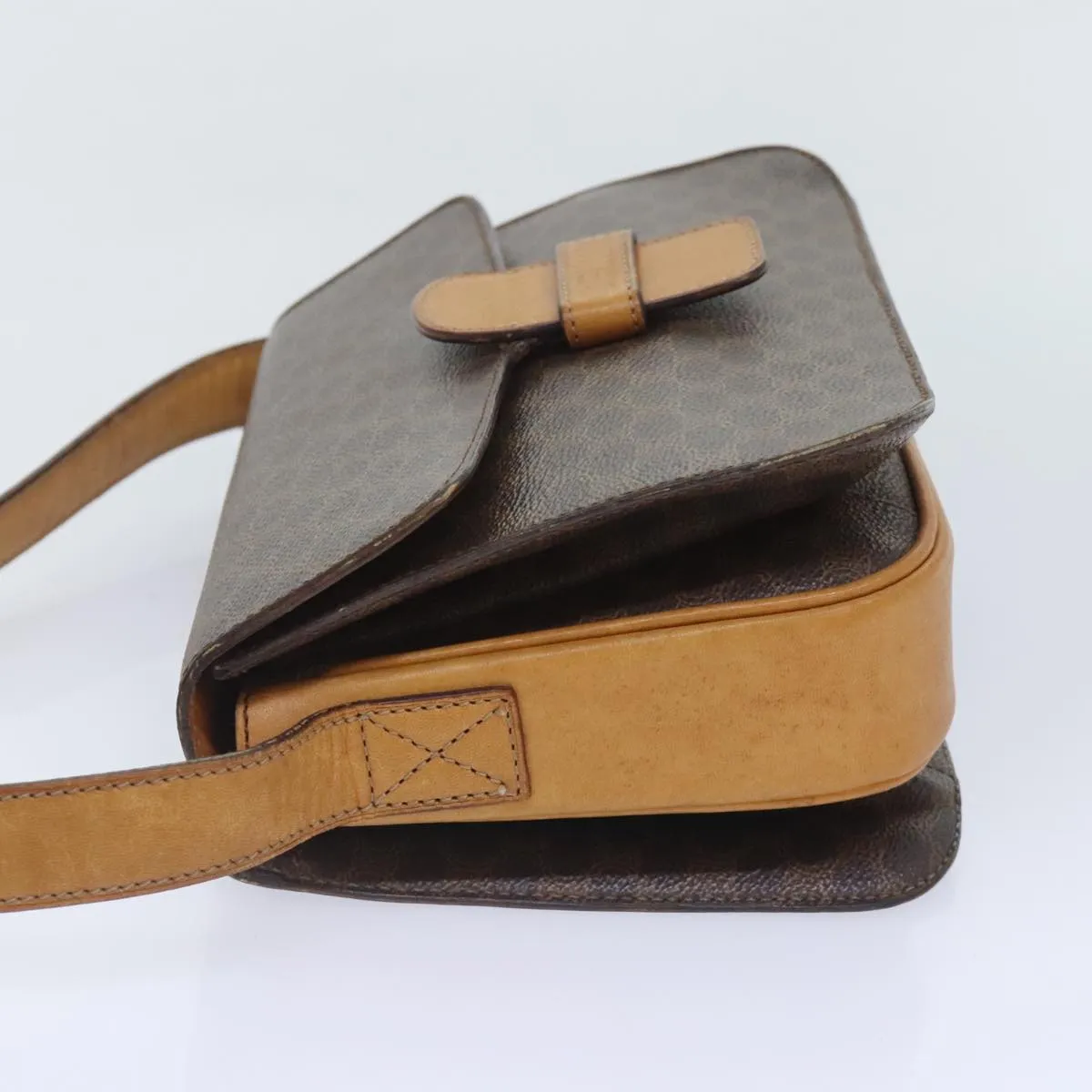 CELINE Macadam Canvas Shoulder Bag PVC Brown bs18084